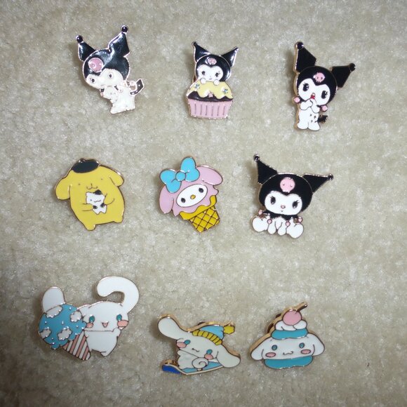 Lot of 9 SANRIO friends pins - Kuromi, My Melody, Cinnamoroll, Pompompur… - Picture 6 of 6